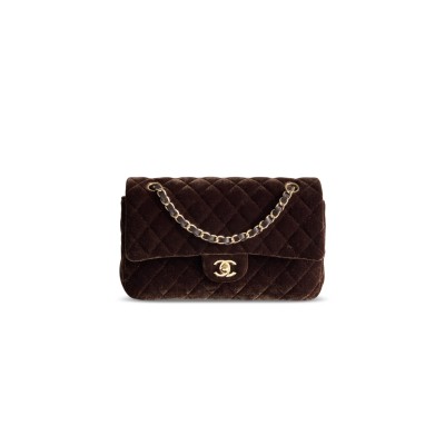 CHANEL MEDIUM CLASSIC HANDBAG VELVET A01112 (25*16*7cm)